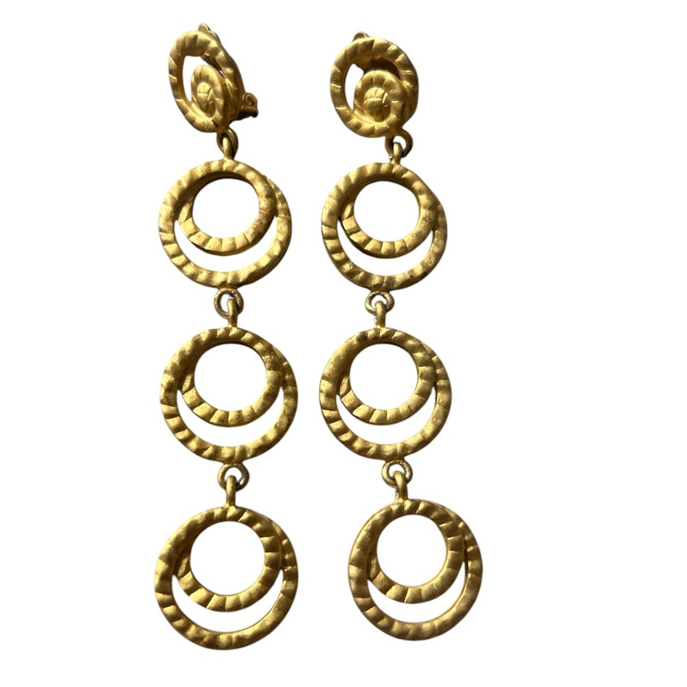 Vintage Givenchy‎ Gold Triple Hoop Earrings
